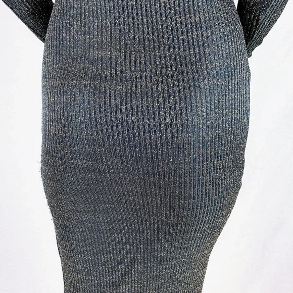 Bardot Black Gold Lace Up Sweater Midi Dress $179 - Picture 11 of 14